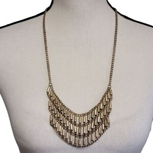 Premier Designs Day To Day Statement Necklace 26" Gold Tone Beaded‎ Bib Jewelry